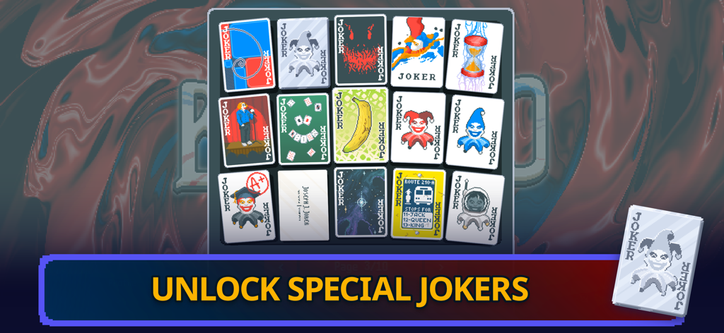 Balatro - A collection of unique pixel art Joker cards in the Balatro mobile game