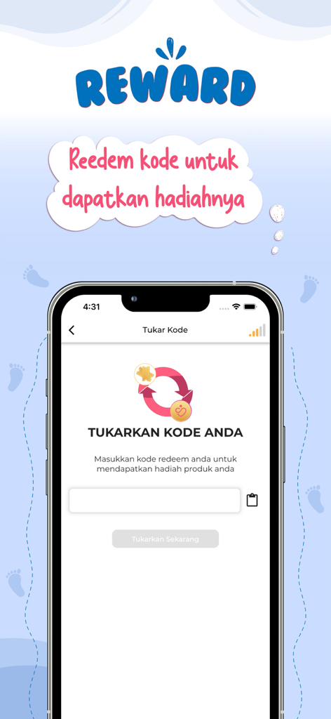 Screen of the Mamalyfe app showing the interface to redeem reward codes for prizes