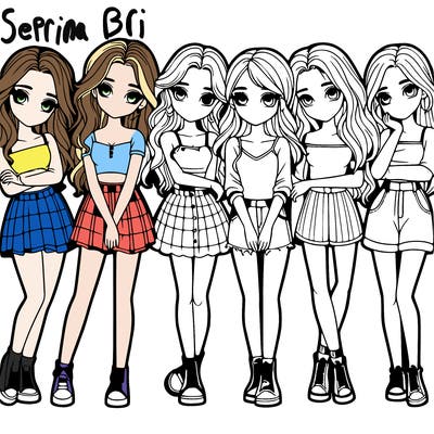 a group of girls realistic