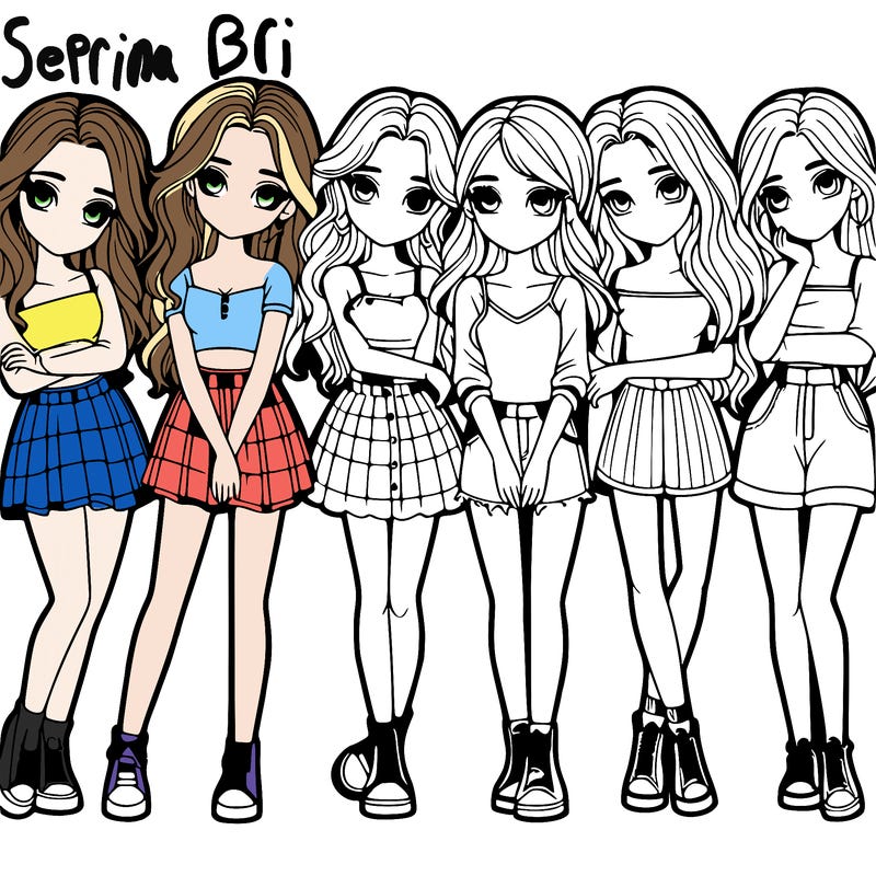 a group of girls realistic