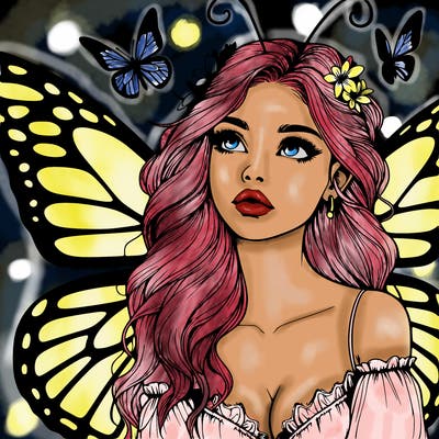 butterfly fairy realistic girl