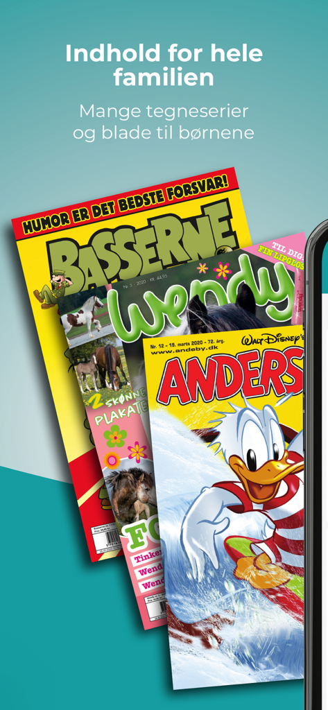 Flipp Danmark app screen displaying popular Danish children comics and magazines