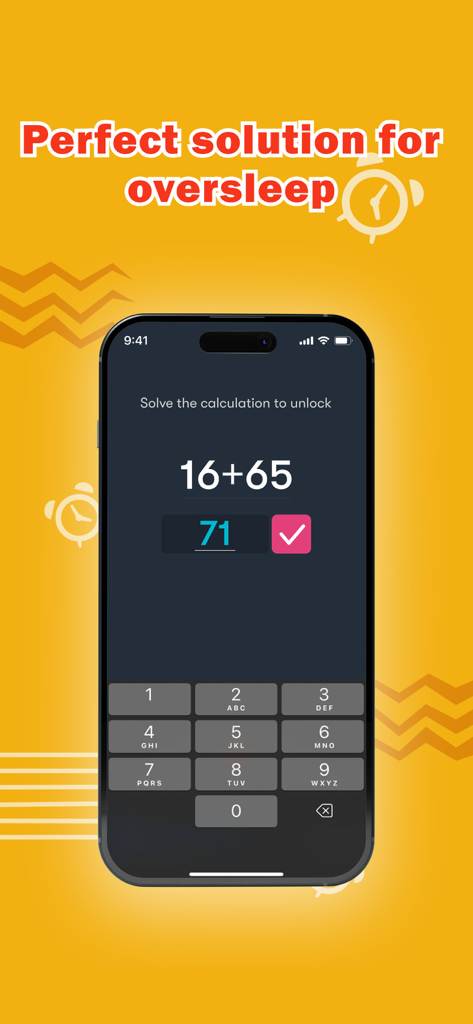 Alarm Clock - Wake up alarm - A smartphone displaying a math problem mission to dismiss an alarm for heavy sleepers