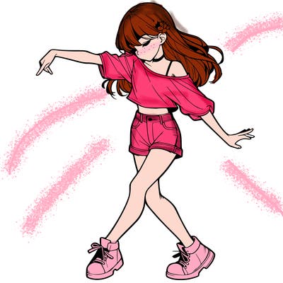 realistic girl danceing
