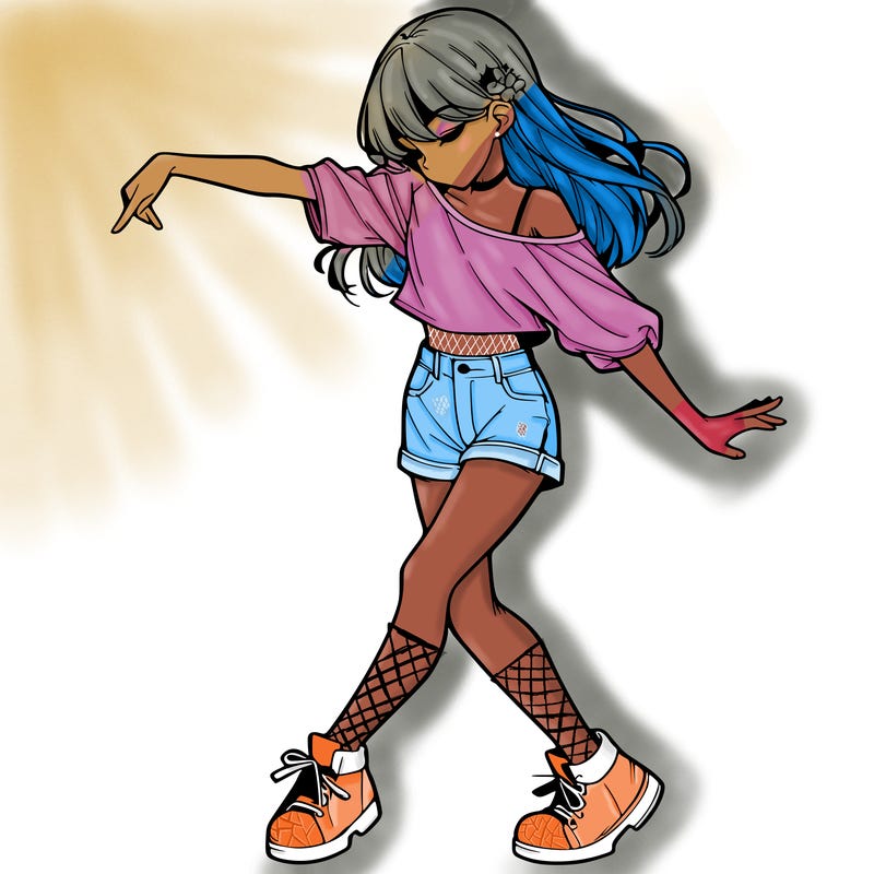 realistic girl danceing