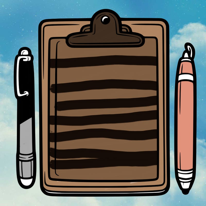 blank clip board with pen