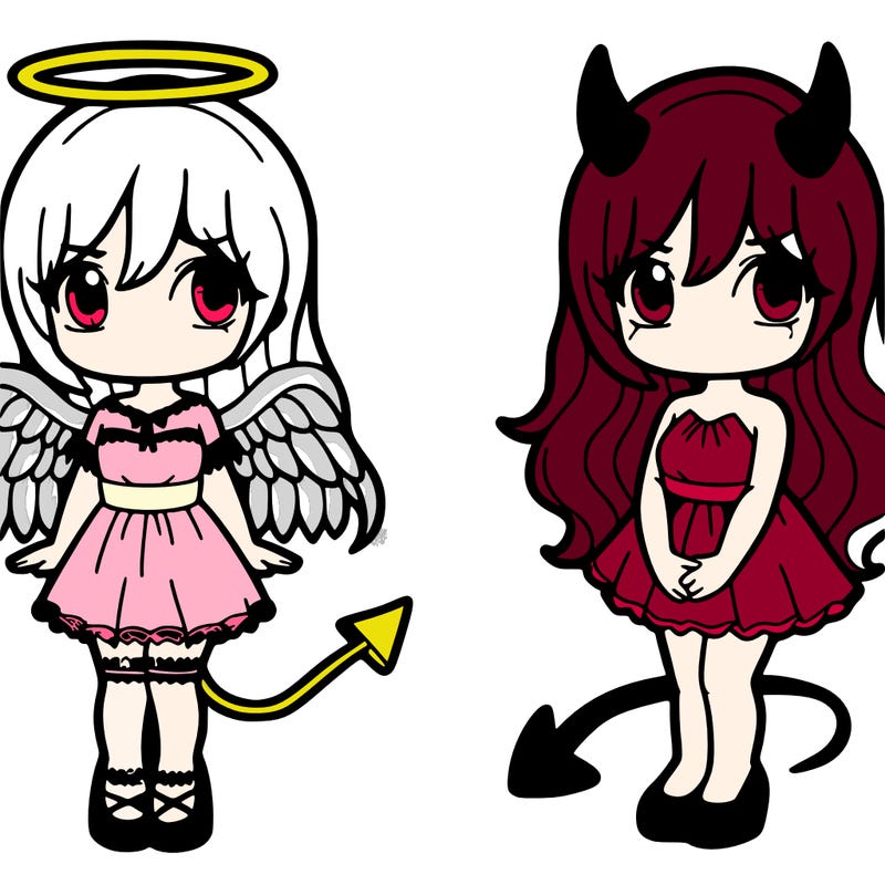 angel and devil girl