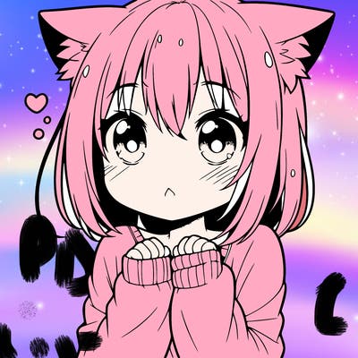 shy anime catgirl