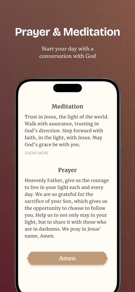 Bible Offline - KJV Holy Bible - Daily prayer and meditation interface of the KJV Bible Offline app