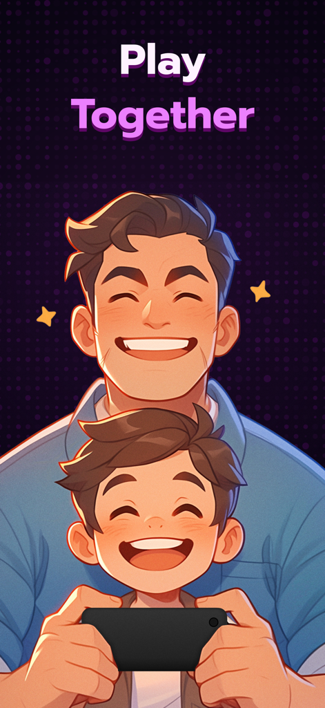 SolveMate: Math Puzzle Game - スマートフォンでSolveMate数学パズルゲームを一緒にプレイして笑顔の父と息子