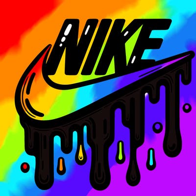 dripping nike logo