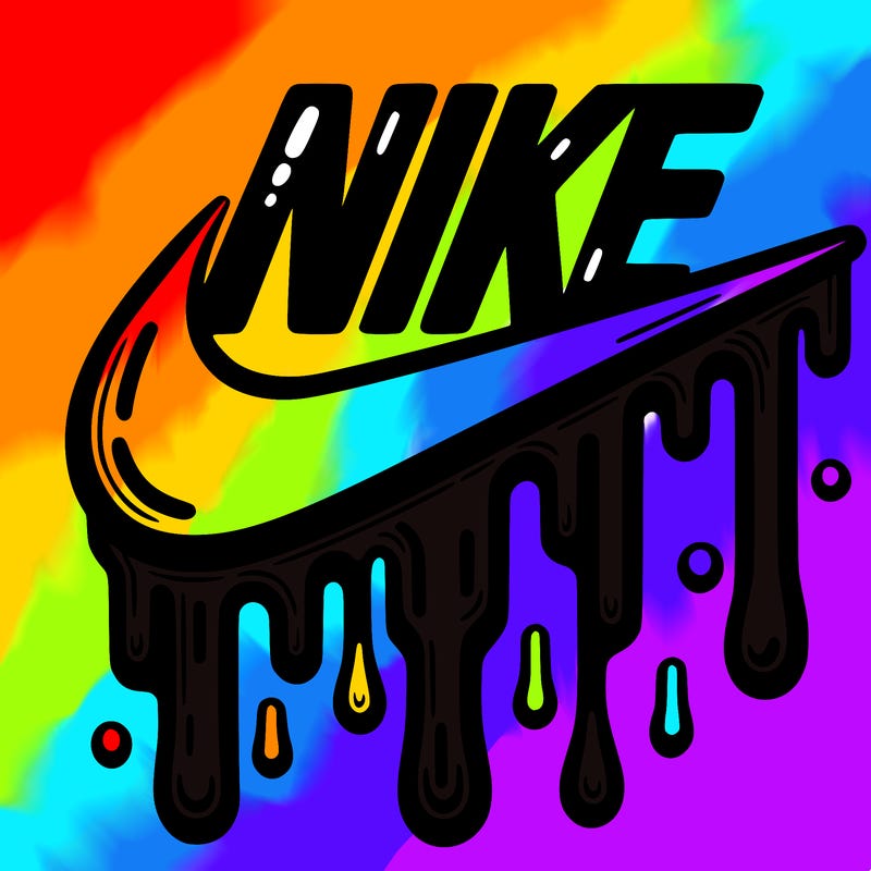 dripping nike logo