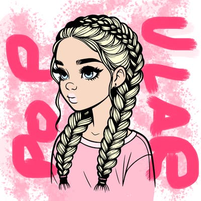 realistic girl with braids