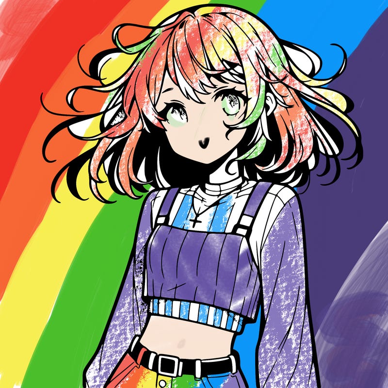 anime girl with crop top