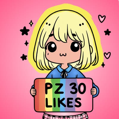 cute girl with a sign that says plz 30 likes