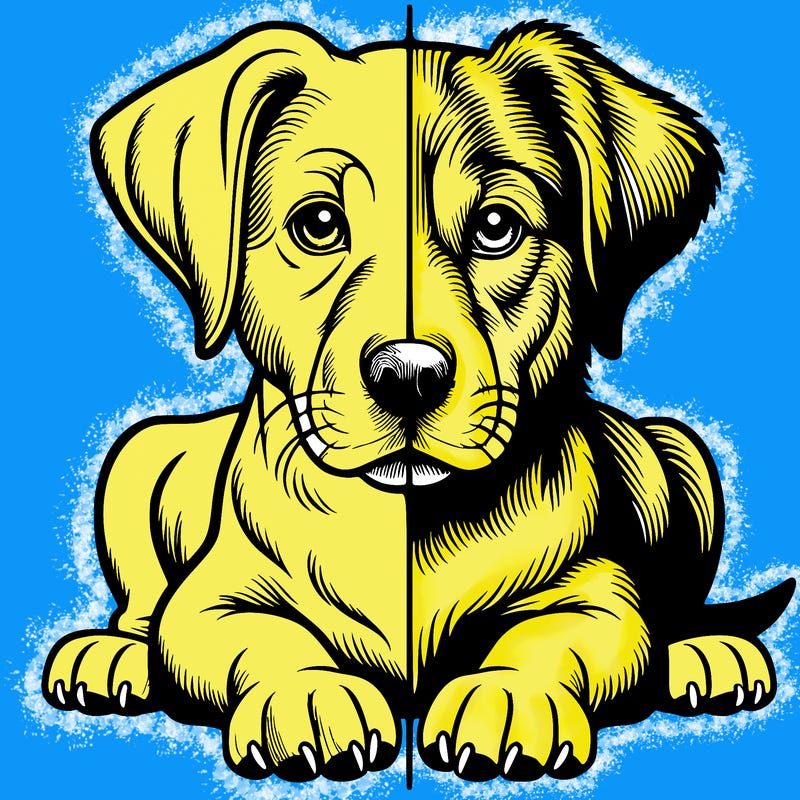 realistic dog split picture