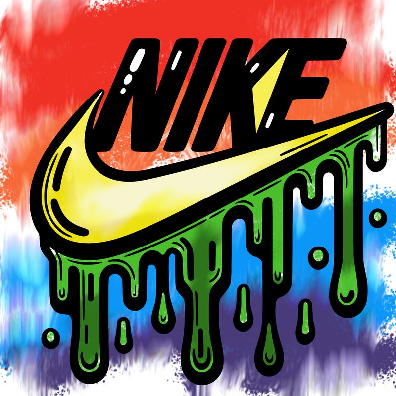 dripping nike logo