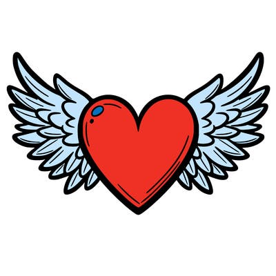 a heart with wings