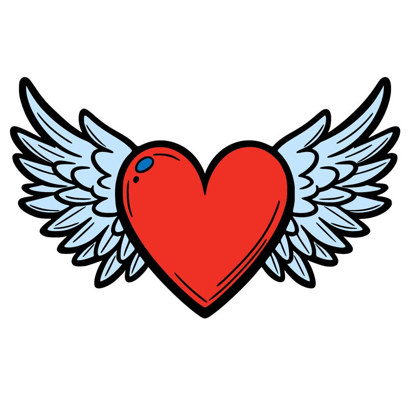 a heart with wings