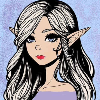 elf girl realistic dark fantasy