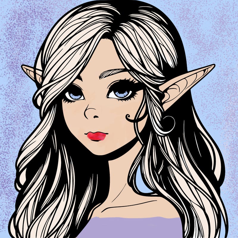 elf girl realistic dark fantasy