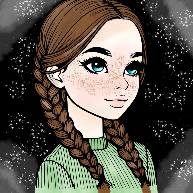 realistic girl with braids