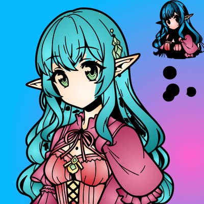 an anime girl who is an elf