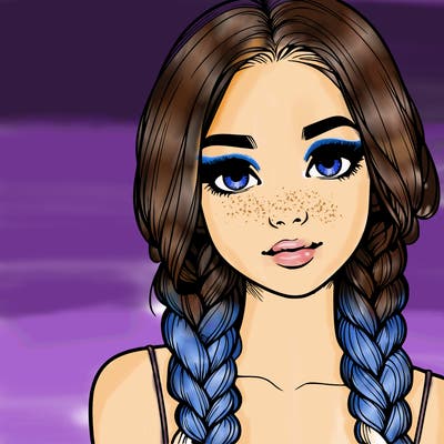 realistic girl with braids