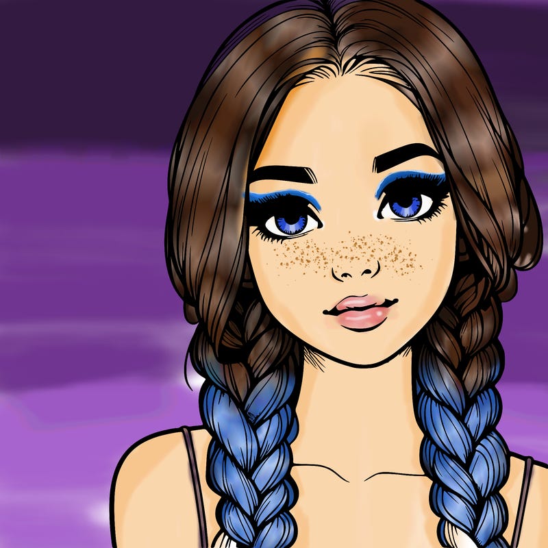 realistic girl with braids