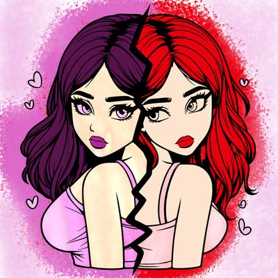 realistic girl split