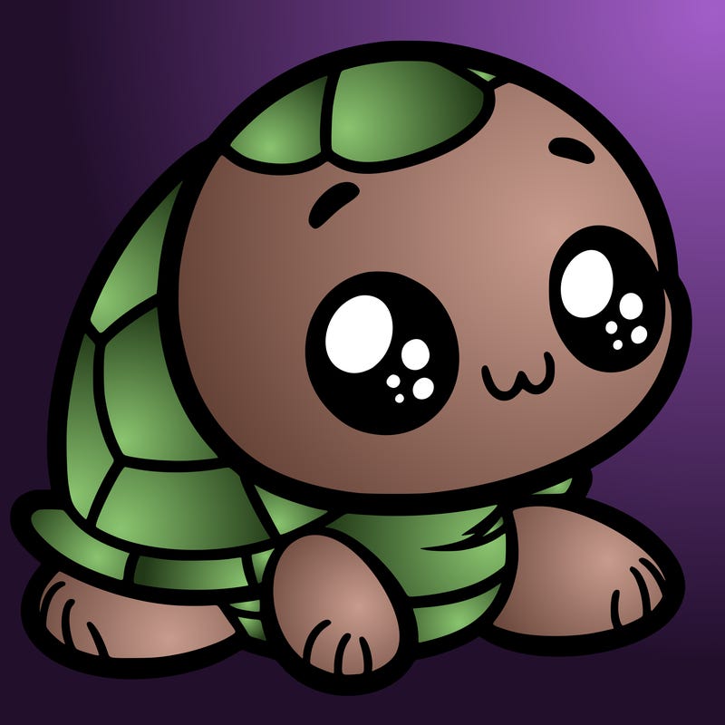 cute little animated turtle