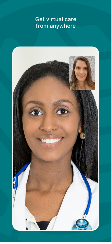 MyAtriumHealth - A doctor and a patient participating in a telehealth session through the MyAtriumHealth app interface