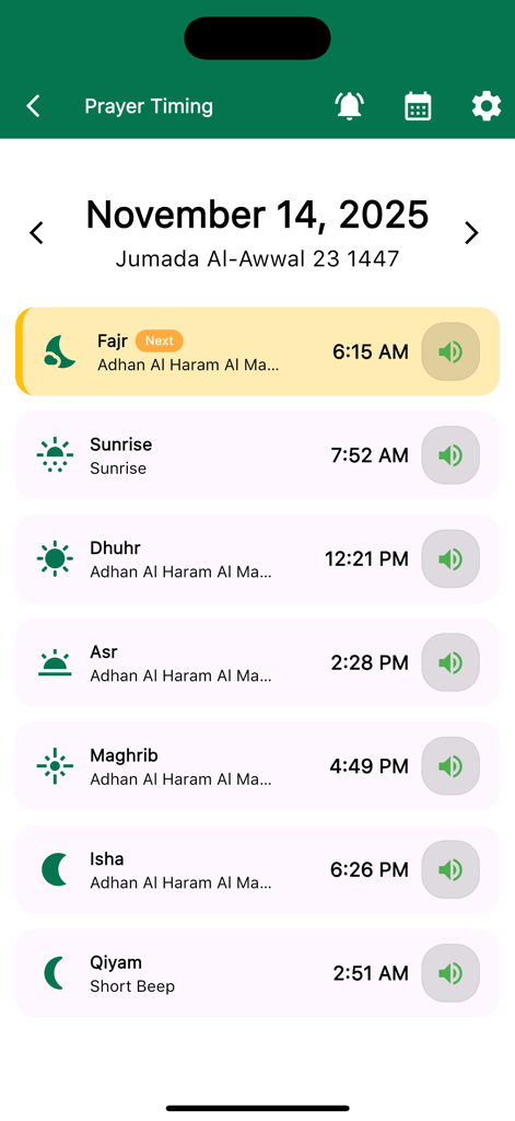 Tawhid: Prayer, Quran, Ramadan - Daily Islamic prayer times and adhan schedule in the Tawhid app