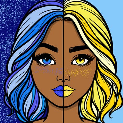 realistic girl split half