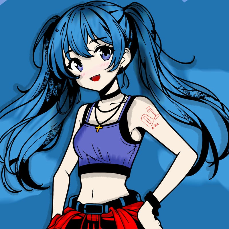 anime girl wearing crop top