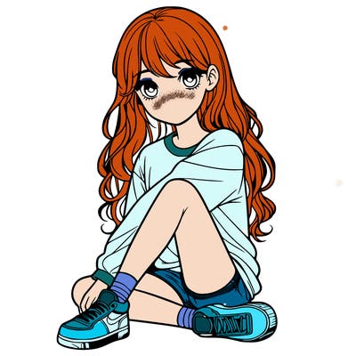 girl sitting realistic