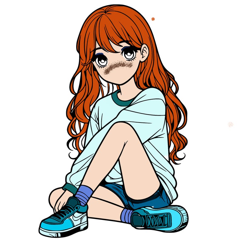 girl sitting realistic