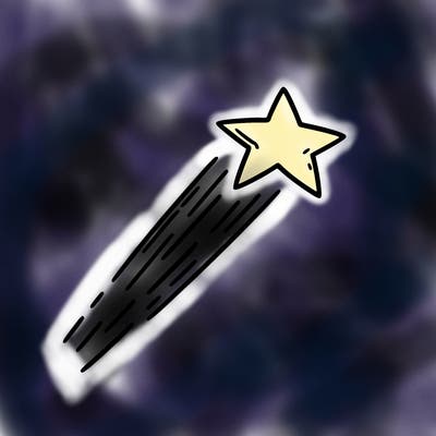 a shooting star in the sky