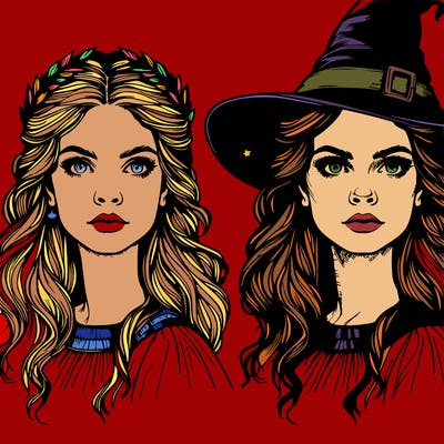 realistic witch woman