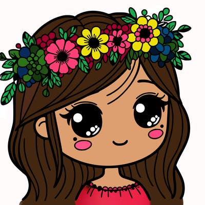 girl with flowers crown