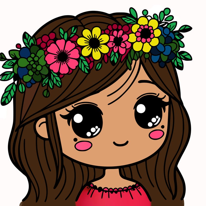 girl with flowers crown