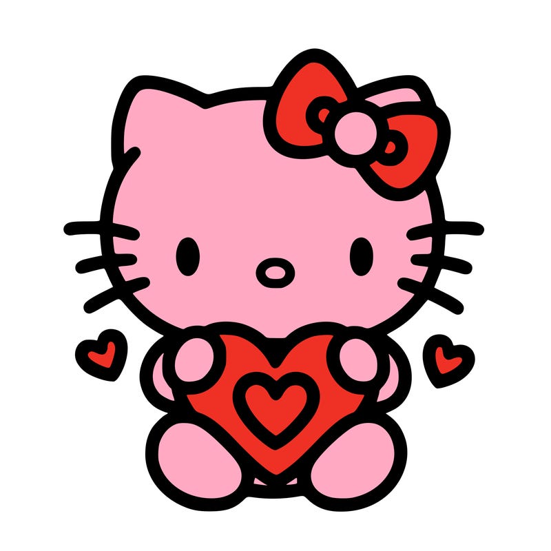 cute hello kitty with heart