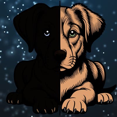 realistic dog split picture