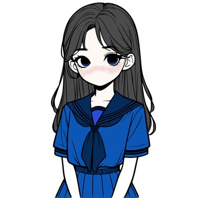 a realistic girl in a school uniform