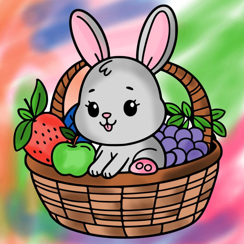 bunny in a fruit basket