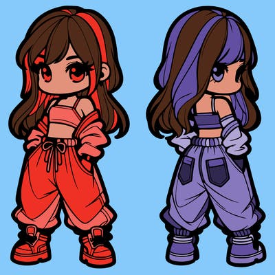 girl in crop top and baggy pants