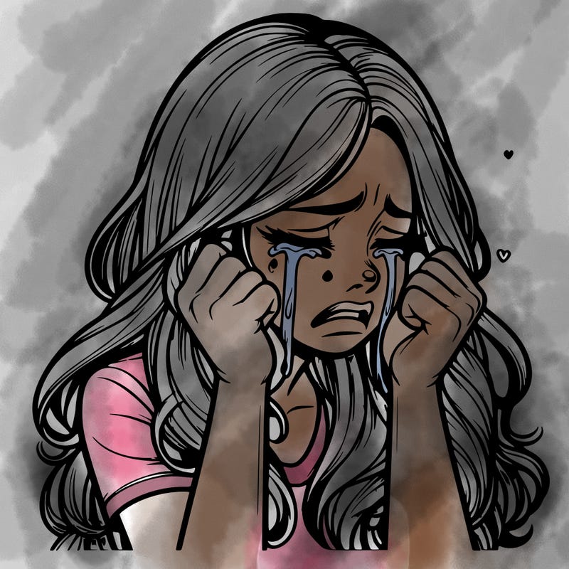 realistic girl crying