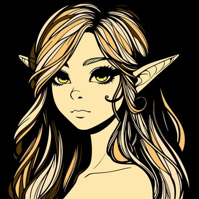 elf girl realistic dark fantasy