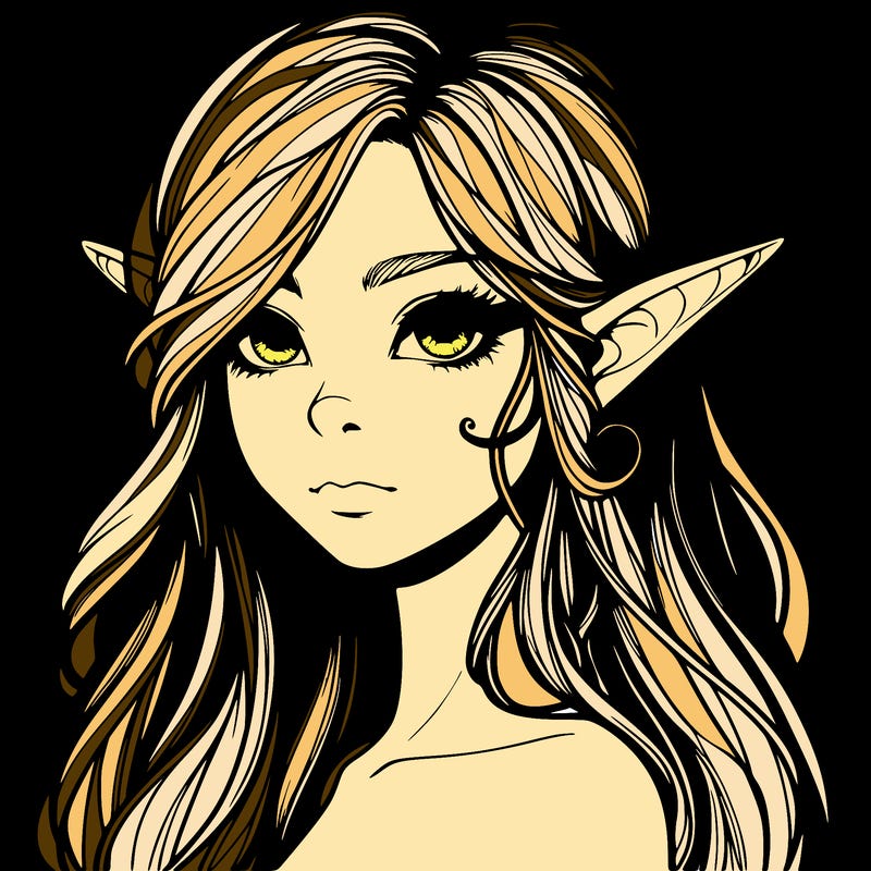 elf girl realistic dark fantasy