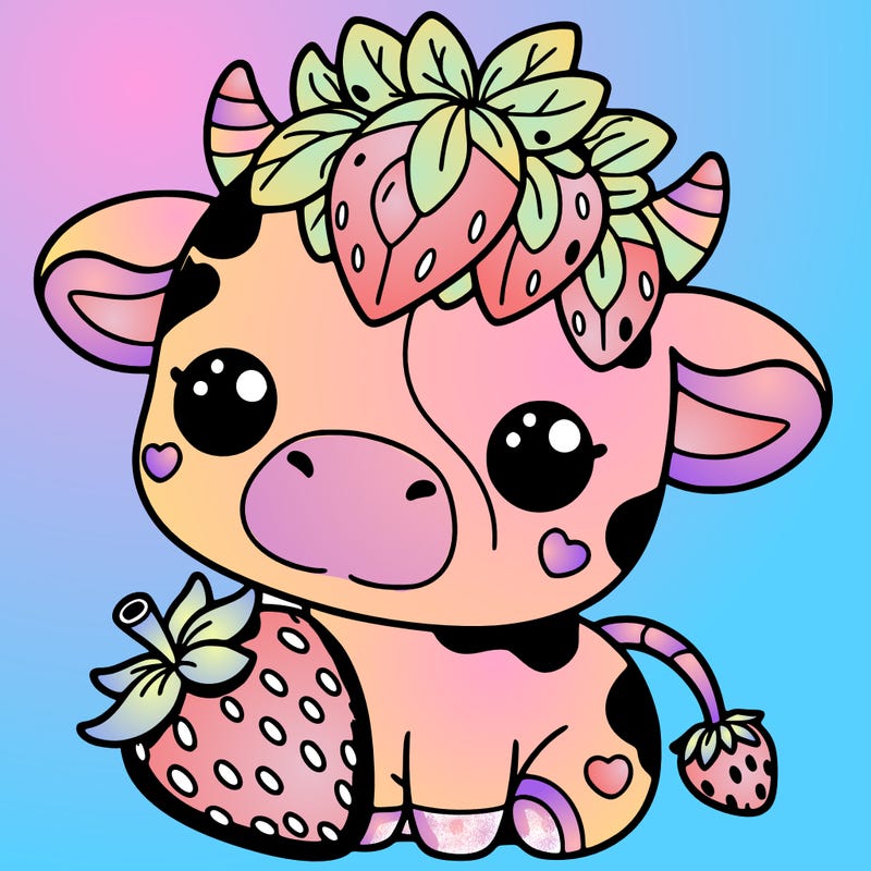 cute strawberry cow